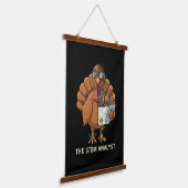 Funny STEM Analyst Robot Turkey Thanksgiving Gift Wandteppich Mit Holzrahmen (Gewinkelt)