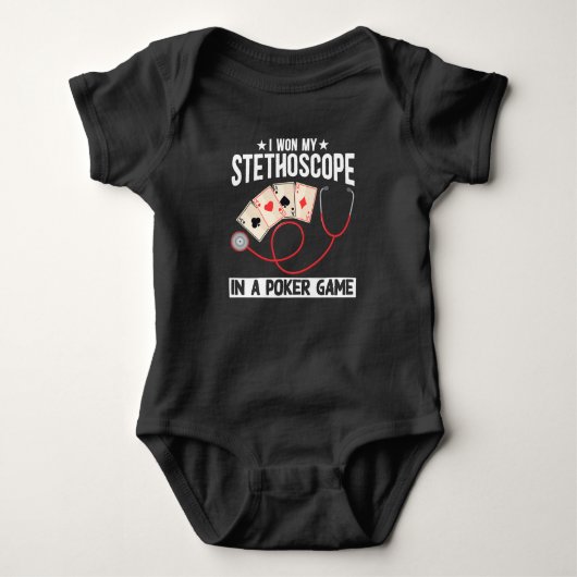 Funny Stethoscope Joke Nurse Doctor Hospital Spaß Baby Strampler (Vorderseite)