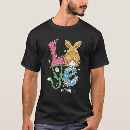 Funny Stethoscope Liebe CNA Life Nurve Bunny Oster T-Shirt (Vorderseite)