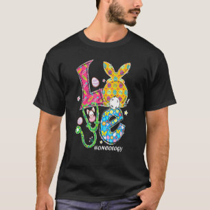 Funny Stethoscope Liebe Oncology Nurse Bunny Easte T-Shirt