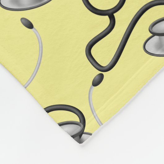 Funny Stethoscopic für Ärzte mit gelbem Namen Fleecedecke (Ecke)