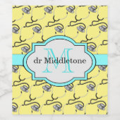 Funny Stethoscopic für Ärzte mit gelbem Namen Weinetikett (Einzelnes Label)