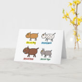 Funny Stick Dogs Karte (Gelbe Blume)