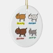 Funny Stick Dogs Keramik Ornament (Rechts)