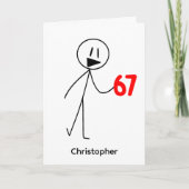 Funny Stick Figure 67 Meme Birthday Karte (Vorderseite)