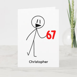 Funny Stick Figure 67 Meme Birthday Karte