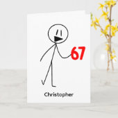 Funny Stick Figure 67 Meme Birthday Karte (Gelbe Blume)