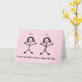 Funny Stick Lady Valentine's Day Card Karte (Gelbe Blume)