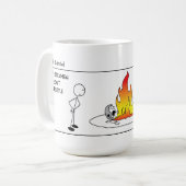 Funny Stick Men Wrestling Kaffeetasse (Vorderseite Links)
