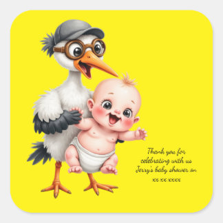 Funny sticker baby shower adjustable