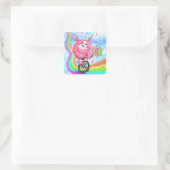 Funny Sticker Circus Acrobat Pig Cyclist (Tasche)