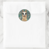 Funny Sticker mit Curious Baby Llama (Tasche)