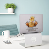 Funny Sticker mit Happy Duck - Custom Text (Laptop auf Schreibtisch)