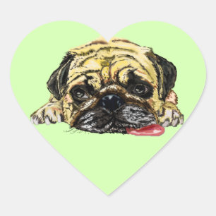 Funny Sticker mit Mops Dog - Ihre Farben