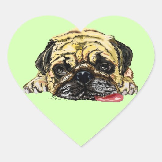 Funny Sticker mit Mops Dog - Ihre Farben (Vorderseite)