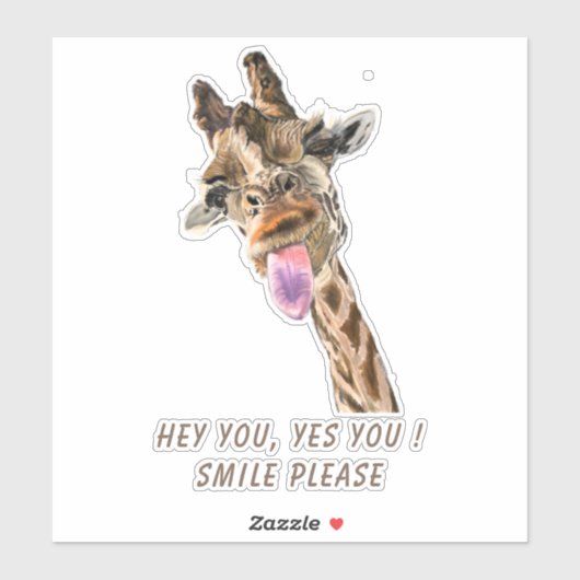 Funny Sticker mit spielerischer Giraffe - Benutzer (Blatt)