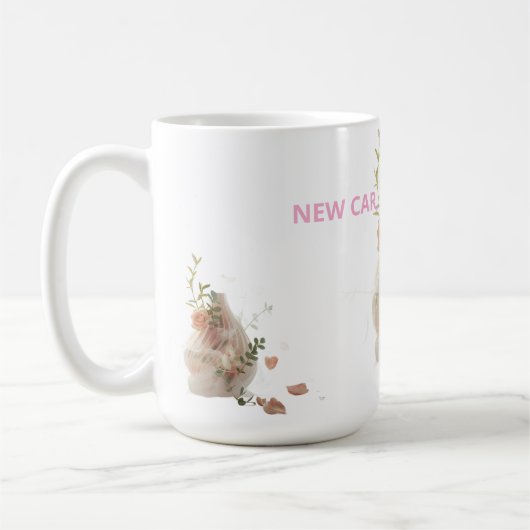 Funny Sticker – NEW CAR, SAME ME Kaffeetasse (Links)