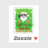 Funny Sticker Santa Call Me oder Text mir (Blatt)