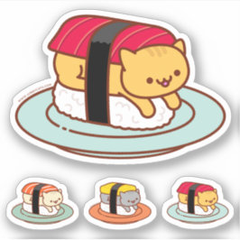 Funny Stickers - SUSHI CATS - MAGURO Aufkleber