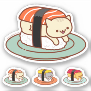 Funny Stickers - SUSHI CATS - SALMON Aufkleber