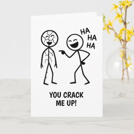 Funny Stickman Birthday Karte (Gelbe Blume)