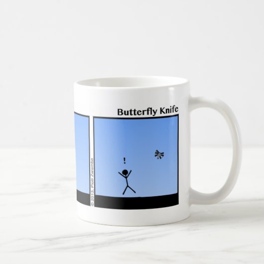 Funny Stickman Butterfly Knife Tasse (Rechts)