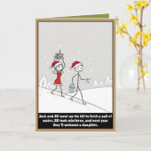 Funny stickman Christmas Karte (Gelbe Blume)