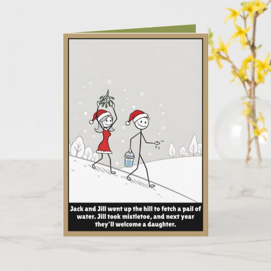 Funny stickman Christmas Karte (Gelbe Blume)