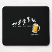 Funny Stickman Jumping Beer Days Of Week Friday Dr Mousepad (Vorne)
