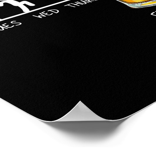 Funny Stickman Jumping Beer Days Of Week Friday Dr Poster (Ecke)