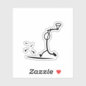 FUNNY STICKMAN KASSIERT APPLE SIGN STICKER (Blatt)
