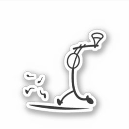 FUNNY STICKMAN KASSIERT APPLE SIGN STICKER