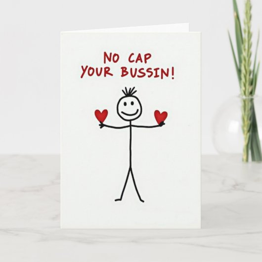 Funny Stickman No Cap Best Card Karte (Vorderseite)