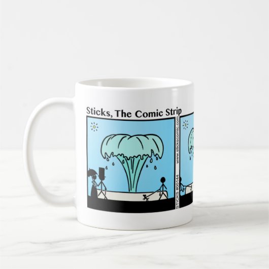 Funny Stickman Water Fotain Tasse (Links)