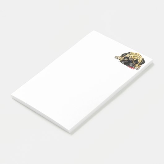 Funny Sticky Notes mit Mops Dog Post-it Klebezettel (angewinkelt)