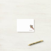Funny Sticky Notes Playful Giraffe - Custom Text Post-it Klebezettel (Auf Schreibtisch)
