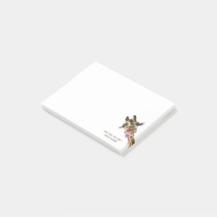 Funny Sticky Notes Playful Giraffe - Custom Text Post-it Klebezettel