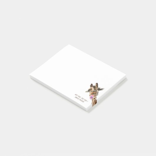 Funny Sticky Notes Playful Giraffe - Custom Text Post-it Klebezettel (angewinkelt)