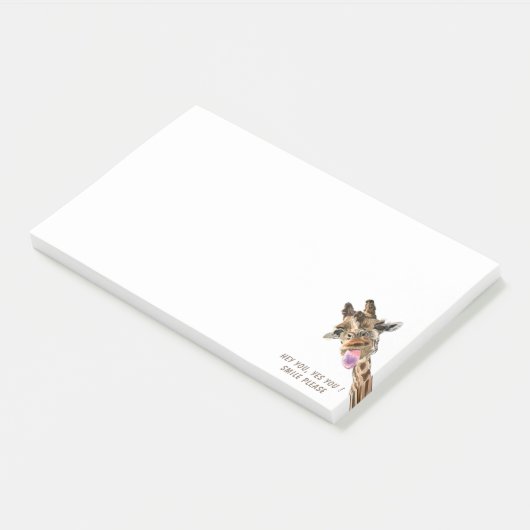 Funny Sticky Notes Playful Giraffe - Custom Text Post-it Klebezettel (angewinkelt)