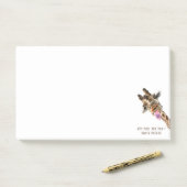 Funny Sticky Notes Playful Giraffe - Custom Text Post-it Klebezettel (Auf Schreibtisch)