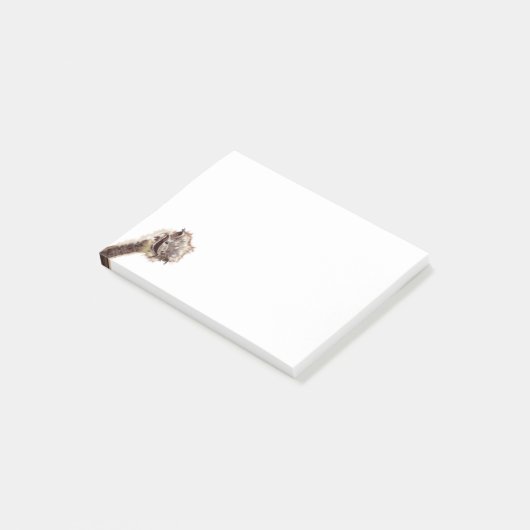 Funny Sticky Notes with Happy Playful Ostrich Post-it Klebezettel (angewinkelt)