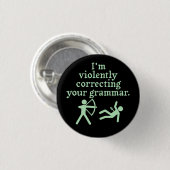 Funny "Stille Korrektur eures Grammar" Spoof 2 Button (Vorne & Hinten)