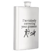 Funny "Stille Korrektur eures Grammatikrauts" Spoo Flachmann (Rechts)