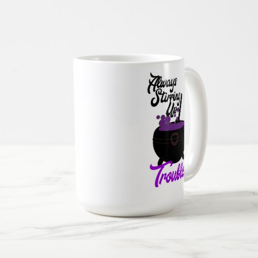 Funny Stirring Up Trouble Slogan Halloween Art Kaffeetasse (VorderseiteRechts)