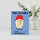 Funny Stolz beklagenswerter politischer Cartoon Postkarte (Stehend Vorderseite)