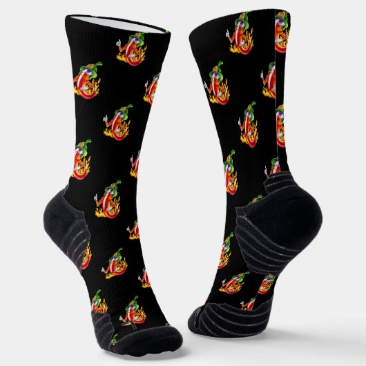 Funny Stolz Feuerwehrmann Chili on Fire gibt Thumb Socken (Gewinkelt)