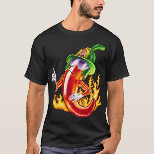 Funny Stolz Feuerwehrmann Chili on Fire gibt Thumb T-Shirt (Vorderseite)