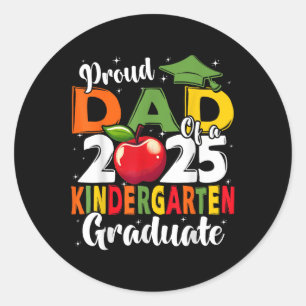 Funny Stolz Vater einer Cl of 2025 Kindergarten Gr Runder Aufkleber