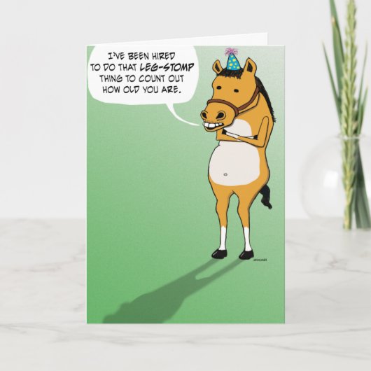 Funny Stomping Horse Birthday Card Karte (Vorderseite)