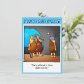 Funny Stone Age Party Einladungen (Stehend Vorderseite)